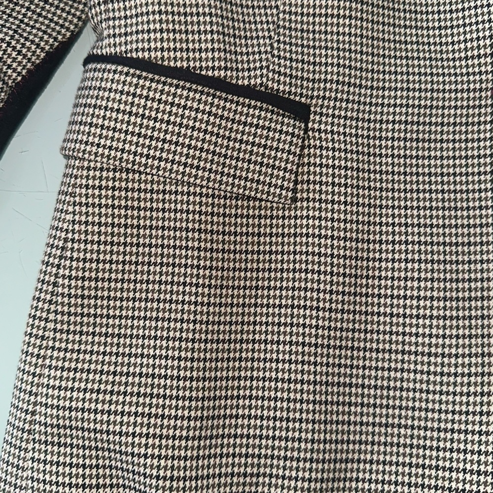 NWT Savile Row Co Houndstooth Blazer Womens Brown Elbow Patches New ~ Small - Picture 5 of 9